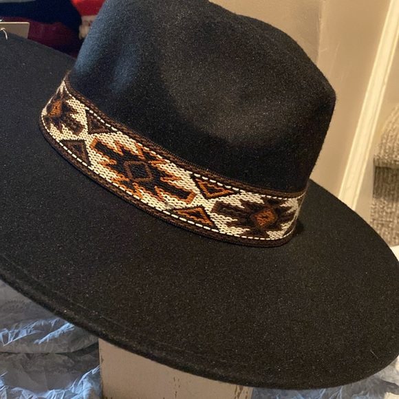 Western Hat Black with attached band NWOT - Picture 5 of 7